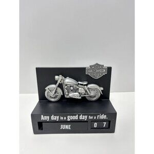 Harley Davidson Motorcycle Perpetual Block Desk Calendar Handle Broken Off As Is
